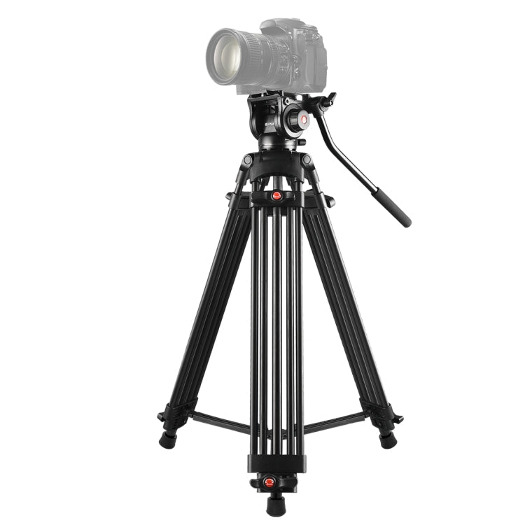 PULUZ Professionelles Hochleistungs-Video-Camcorder-Stativ aus Aluminiumlegierung mit Fluid-Drag-Kopf für DSLR-/SLR-Kamera, einstellbare Höhe: 80–160 cm