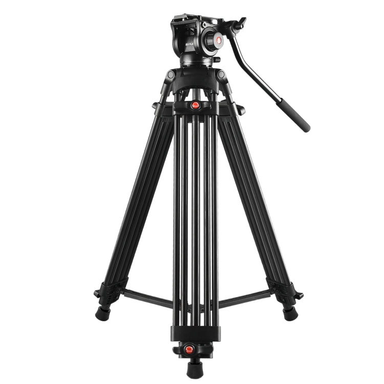 PULUZ Professional Heavy Duty Video Camcorder Aluminum Alloy Tripod with Fluid Drag Head for DSLR / SLR Camera, Adjustable Height: 80-160cm