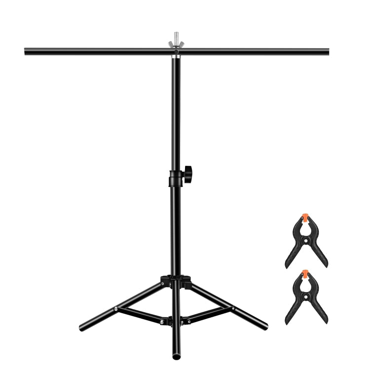 67cm T-Shape Photo Studio Background Support Stand Backdrop Crossbar Bracket with Clips, No Backdrop My Store