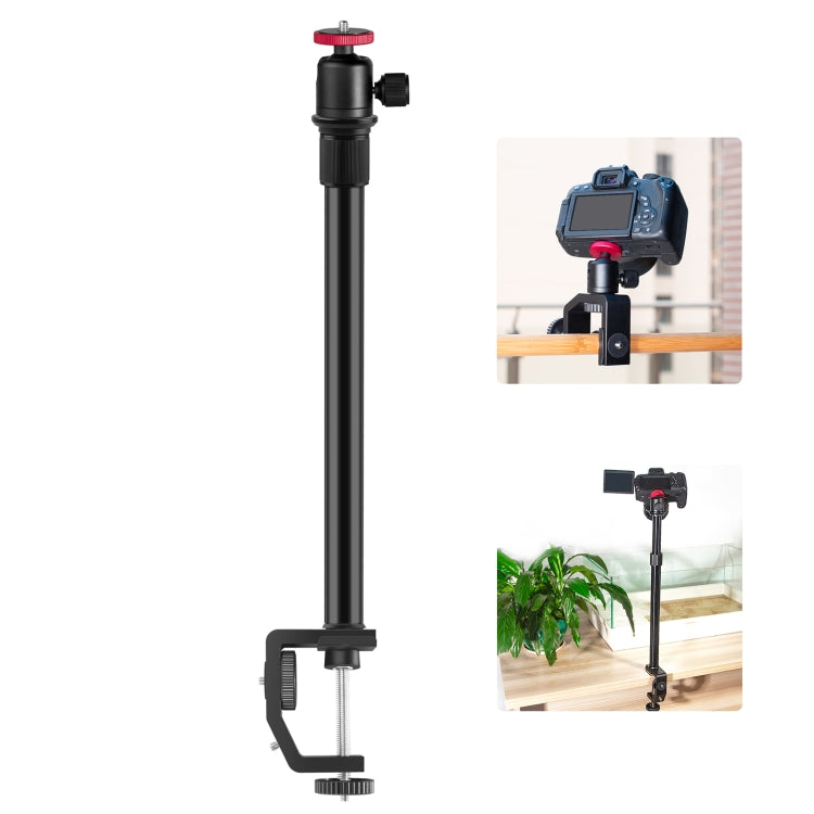 PULUZ C Clamp Mount Light Stand Extension Central Shaft Rod Monopod Holder Kits with Ball-Head, Rod Length: 33-60cm My Store