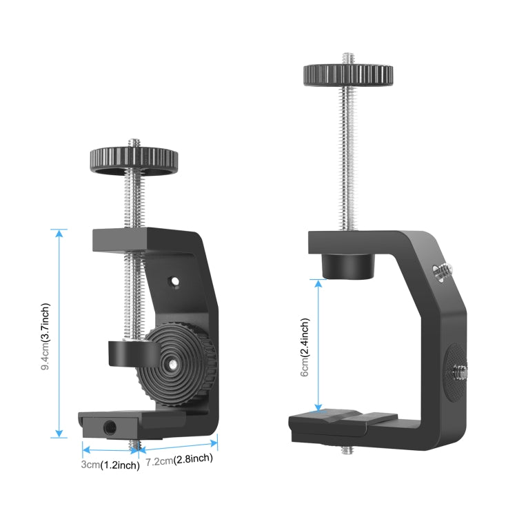 PULUZ Heavy Duty C Clamp Camera Clamp Mount with 1/4 inch Screw for GoPro Hero12 Black / Hero11 /10 /9 /8 /7 /6 /5, Insta360 Ace / Ace Pro, DJI Osmo Action 4 and Other Action Cameras My Store