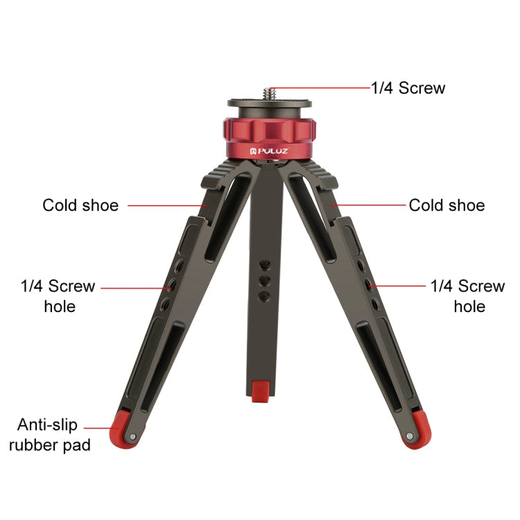 PULUZ Desktop Vlogging Live Tripod Holder with Cold Shoe Bases for DSLR & Digital Cameras, Adjustable Height: 7.5-14.5cm My Store