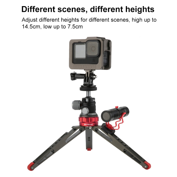 PULUZ Desktop Vlogging Live Tripod Holder with Cold Shoe Bases for DSLR & Digital Cameras, Adjustable Height: 7.5-14.5cm My Store