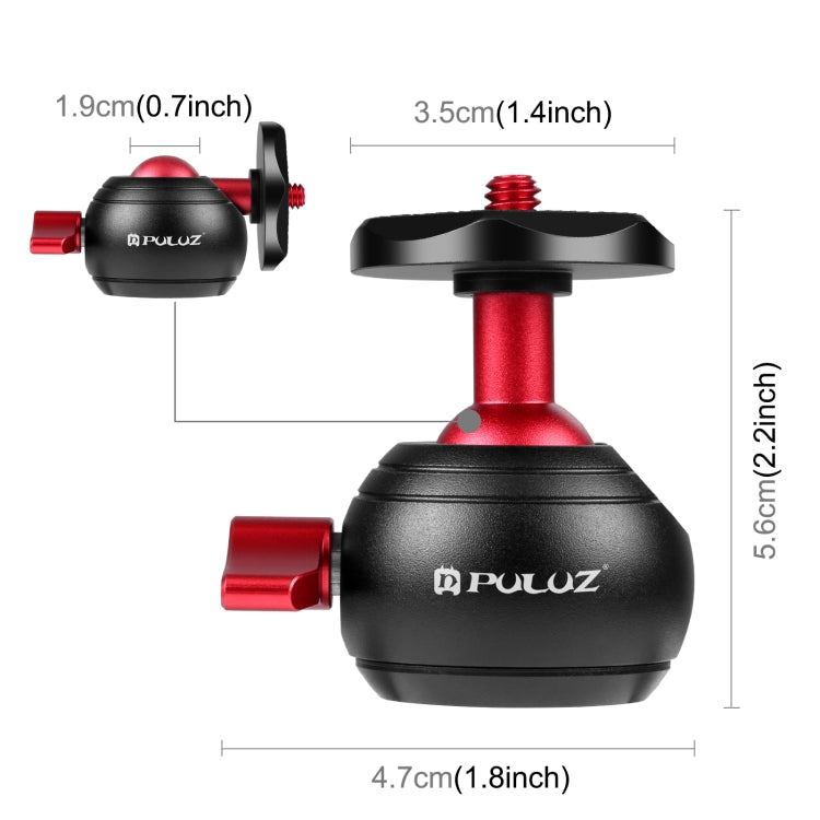 PULUZ 360 Degree Panoramic Metal Tripod Ball Head Adapter My Store