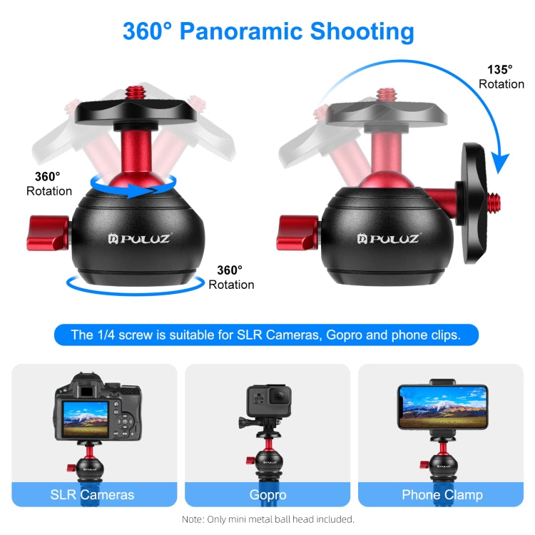 PULUZ 360 Degree Panoramic Metal Tripod Ball Head Adapter