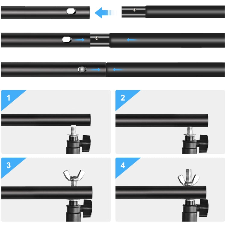 2 x 2m Photo Studio Background Support Stand Backdrop Crossbar Bracket