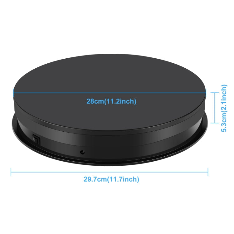 PULUZ 30cm Adjusting Speed Rotating Turntable Display Stand, Load 10-15kg, US Plug My Store