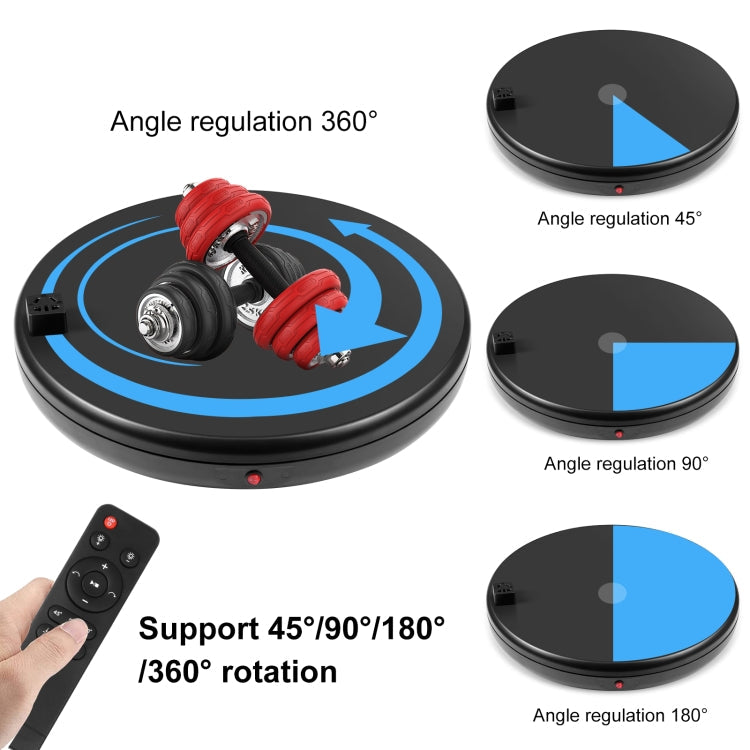 PULUZ 45cm Remote Control Adjusting Speed Rotating Turntable Display Stand with Power Socket, Black, Load 100kg