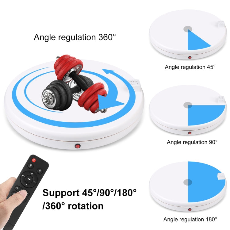 PULUZ 45cm Remote Control Adjusting Speed Rotating Turntable Display Stand with Power Socket, White, Load 100kg