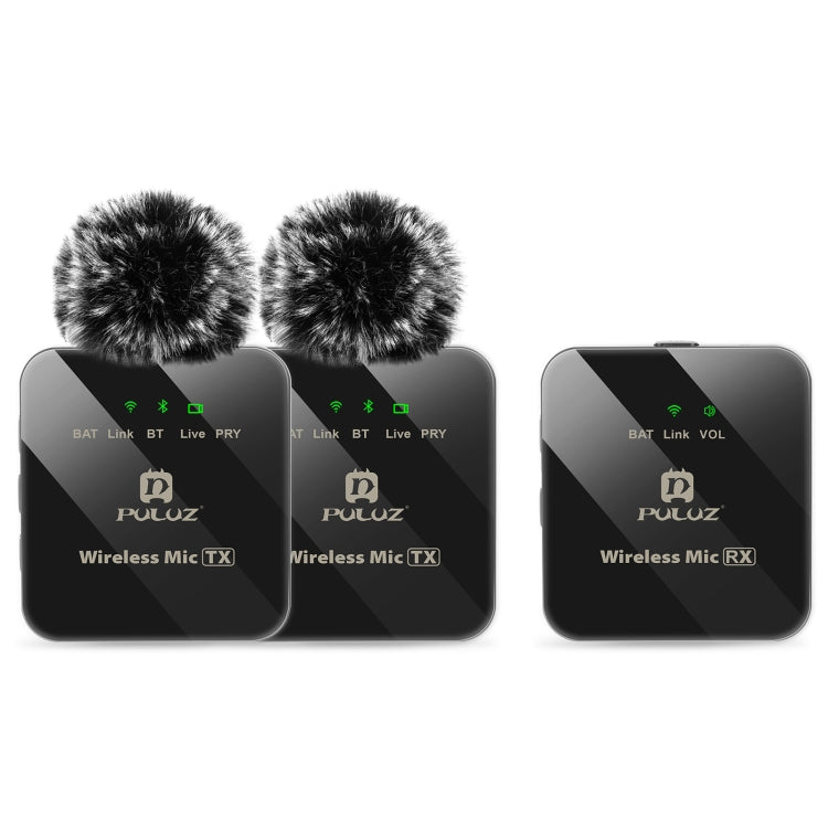 PULUZ 2 TX + 1 RX Wireless Lavalier Microphone Reluova