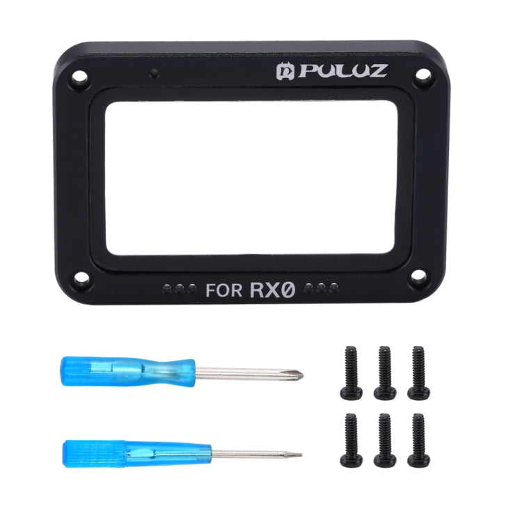 PULUZ Aluminum Alloy Flame + Tempered Glass Lens Protector for Sony RX0 / RX0 II, with Screws and Screwdrivers My Store