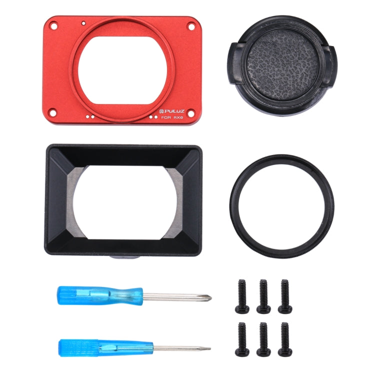 PULUZ Aluminum Alloy Front Panel + 37mm UV Filter Lens + Lens Sunshade for Sony RX0 / RX0 II, with Screws and Screwdrivers My Store