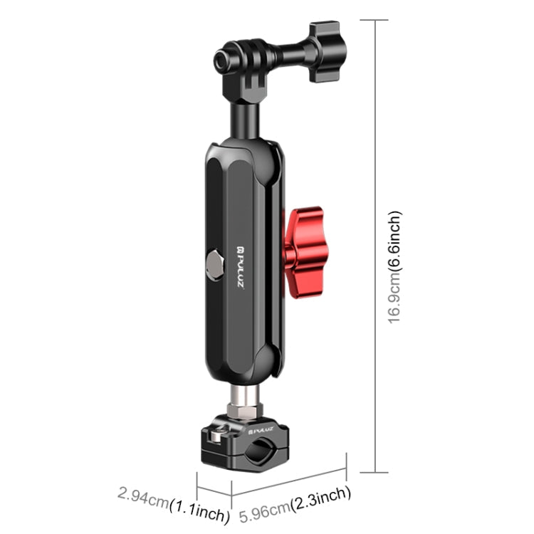 PULUZ Motorcycle Rearview Small Clamp Magic Arm Rod Mount My Store