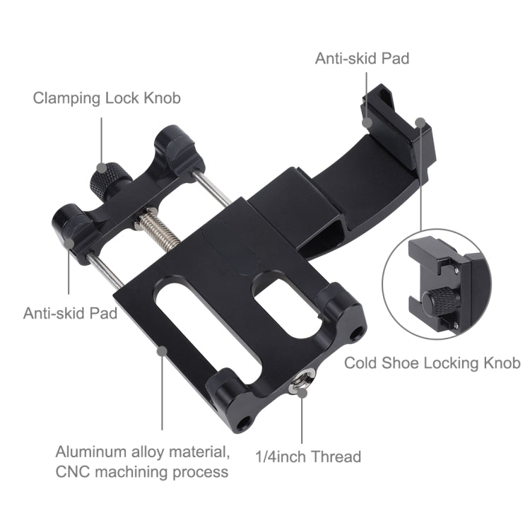 PULUZ Multifunction Aluminum Alloy Smartphone Fixing Clamp Expansion Holder Mount Bracket for DJI OSMO Pocket / Pocket 2