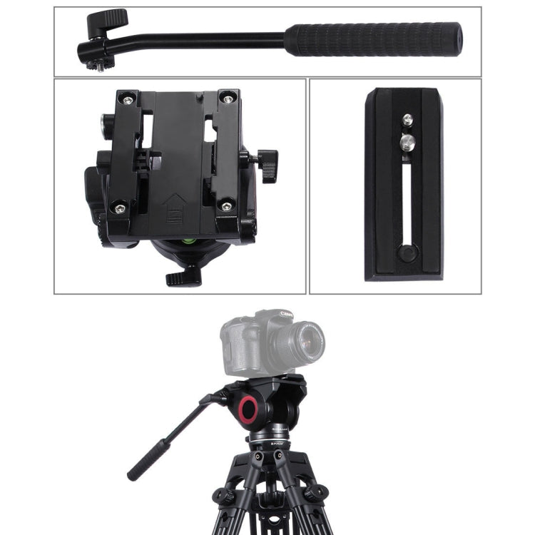 PULUZ  Heavy Duty Video Camera Tripod Action Fluid Drag Head with Sliding Plate for DSLR & SLR Cameras, Large Size