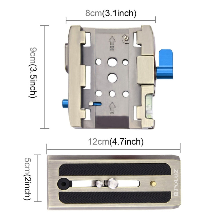 PULUZ Quick Release Clamp Adapter + Quick Release Plate for  DSLR & SLR Cameras