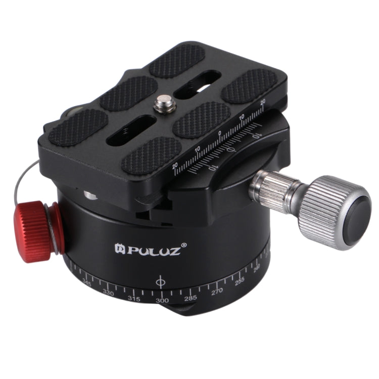 PULUZ Aluminum Alloy Panoramic Indexing Rotator Ball Head with Quick Release Plate for Camera Tripod Head