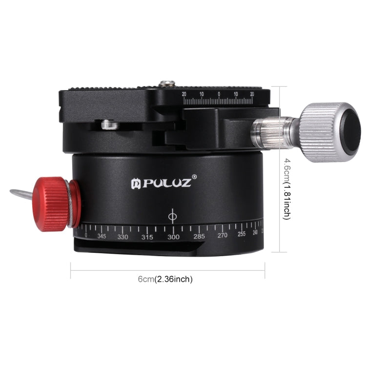 PULUZ Aluminum Alloy Panoramic Indexing Rotator Ball Head with Quick Release Plate for Camera Tripod Head