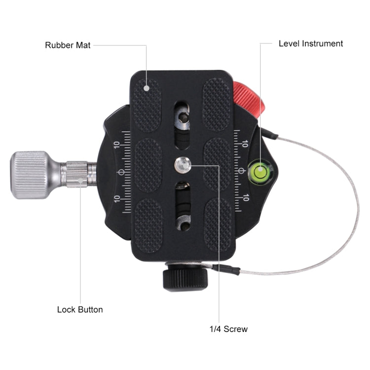 PULUZ Aluminum Alloy Panoramic Indexing Rotator Ball Head with Quick Release Plate for Camera Tripod Head