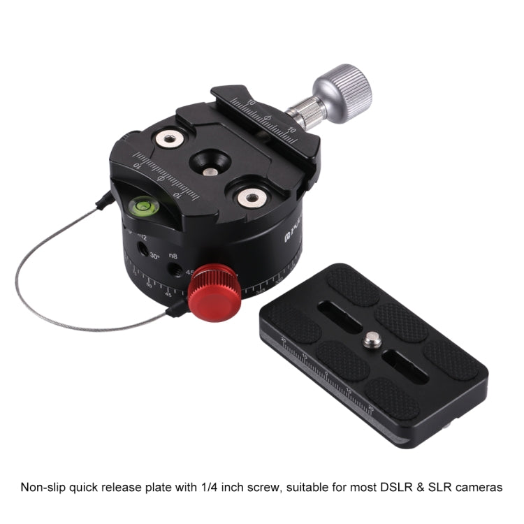 PULUZ Aluminum Alloy Panoramic Indexing Rotator Ball Head with Quick Release Plate for Camera Tripod Head