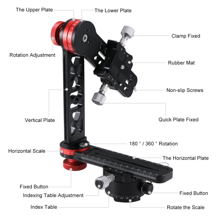 PULUZ 720 Degree Panoramic Aluminum Alloy Ball Head Quick Release Plate Kits