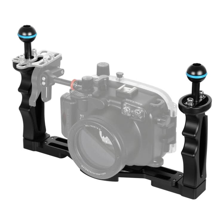 PULUZ Dual Handles Aluminium Alloy Tray Stabilizer for Underwater Camera Housings My Store