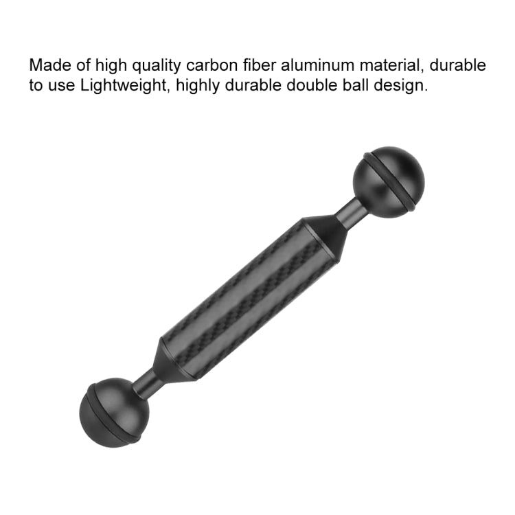 PULUZ 5 inch 13cm Length 20.8mm Diameter Dual Balls Carbon Fiber Floating Arm, Ball Diameter: 25mm My Store