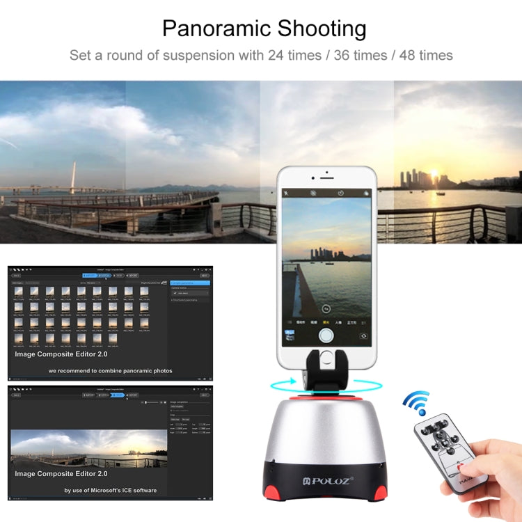 PULUZ Electronic 360 Degree Rotation Panoramic Head with Remote Controller for Smartphones, GoPro, DSLR Cameras
