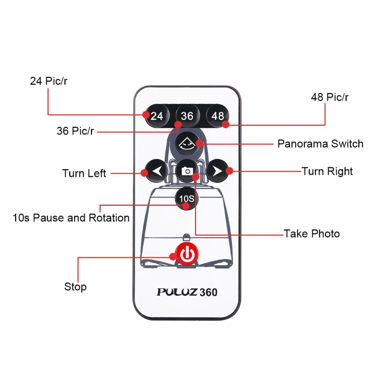 PULUZ Electronic 360 Degree Rotation Panoramic Head with Remote Controller for Smartphones, GoPro, DSLR Cameras My Store