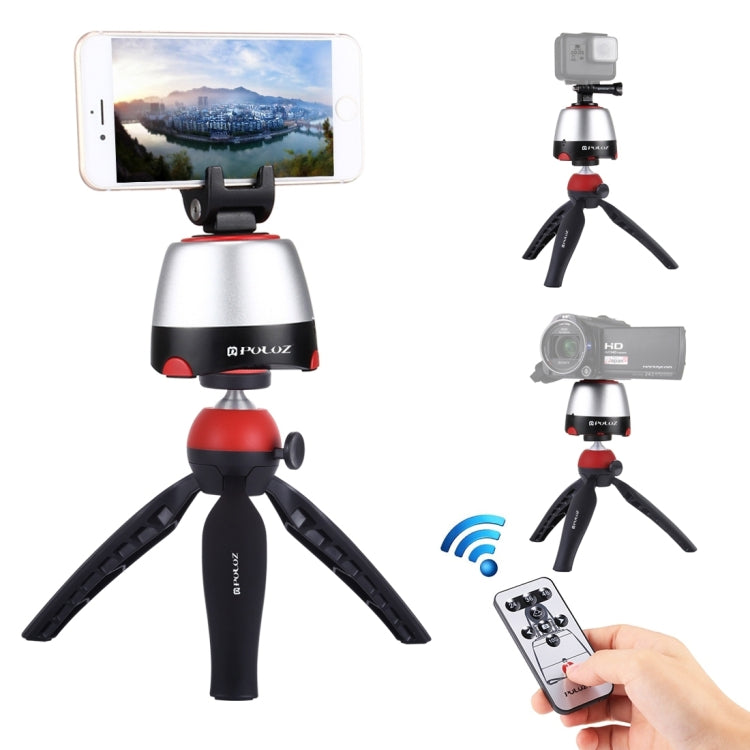 PULUZ Electronic 360 Degree Rotation Panoramic Head + Tripod Mount + GoPro Clamp + Phone Clamp with Remote Controller for Smartphones, GoPro, DSLR Cameras My Store