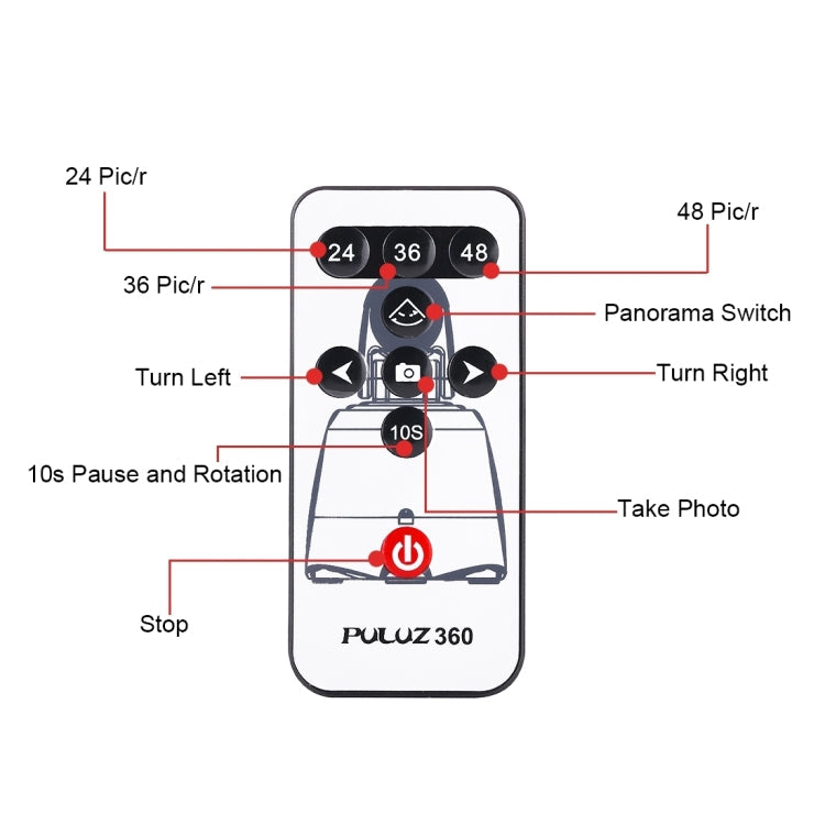 PULUZ Electronic 360 Degree Rotation Panoramic Head + Tripod Mount + GoPro Clamp + Phone Clamp with Remote Controller for Smartphones, GoPro, DSLR Cameras My Store