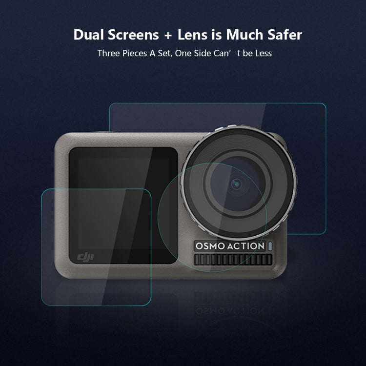 PULUZ Lens + Front and Back LCD Display 9H 2.5D Tempered Glass Film for DJI Osmo Action My Store