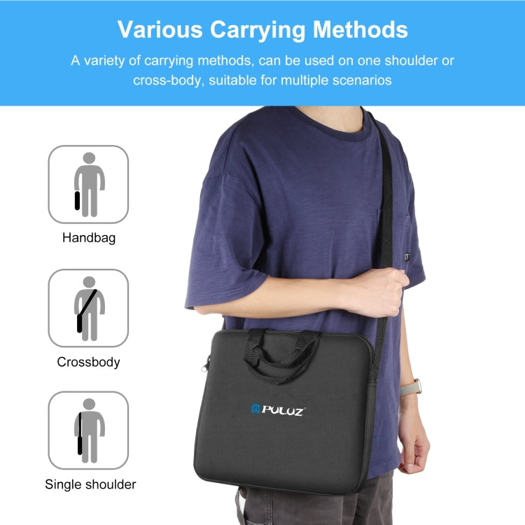 PULUZ 14 inch Ring LED Lights Portable Zipper Storage Bag Shoulder Handbags, Size: 43cm x 38cm x 3cm