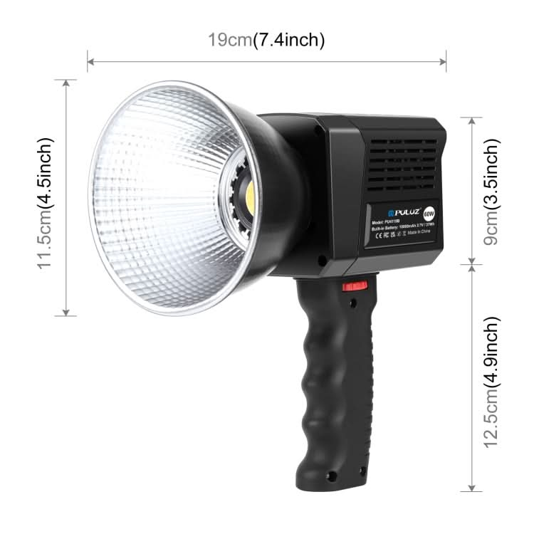 PULUZ 60W Studio Video Light 2500K-6500K Dual Color Temperature Professional Photography Fill Light My Store