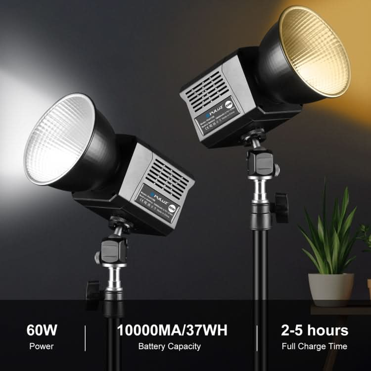 PULUZ 60W Studio Video Light 2500K-6500K Dual Color Temperature Professional Photography Fill Light My Store