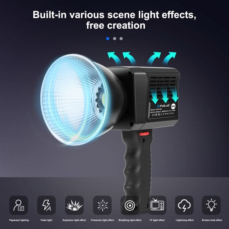 PULUZ 60W Studio Video Light 2500K-6500K Dual Color Temperature Professional Photography Fill Light My Store