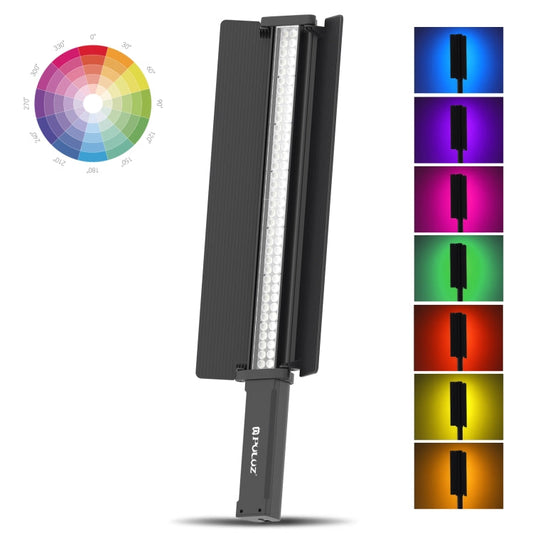 PULUZ 72 LEDs Photo Handheld Stick Light Full Color RGB Fill Light with Barndoor