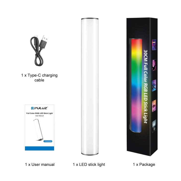 PULUZ 30cm Photo Handheld Full Color RGB Stick Light Magnetic LED Fill Light My Store