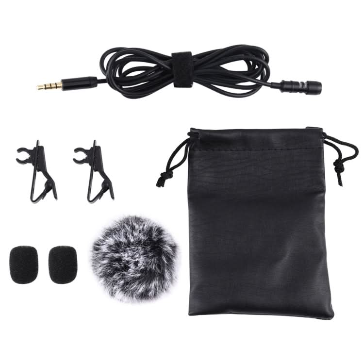 PULUZ 1.5m 3.5mm Jack Lavalier Wired Condenser Recording Microphone My Store