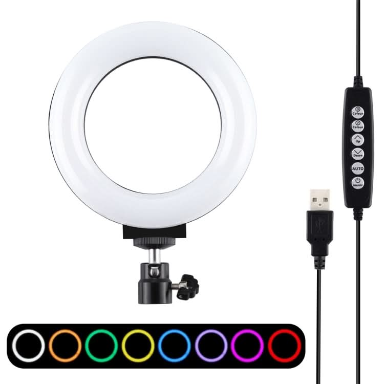 PULUZ 4.7 inch 12cm Curved Surface USB 10 Modes 8 Colors RGBW Dimmable LED Ring Vlogging Photography Video Lights with Tripod Ball Head My Store