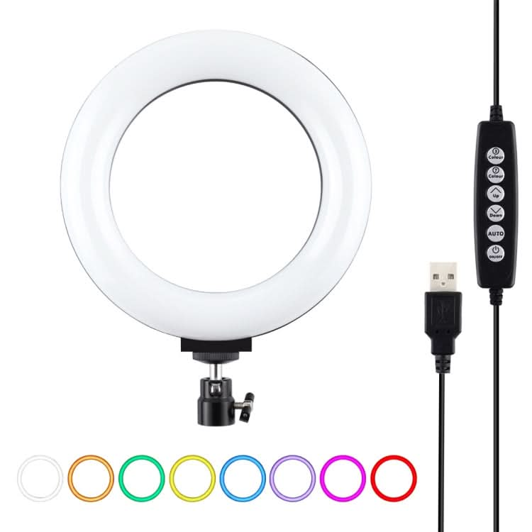 PULUZ 6.2 inch 16cm USB 10 Modes 8 Colors RGBW Dimmable LED Ring Vlogging Photography Video Lights with Tripod Ball Head My Store