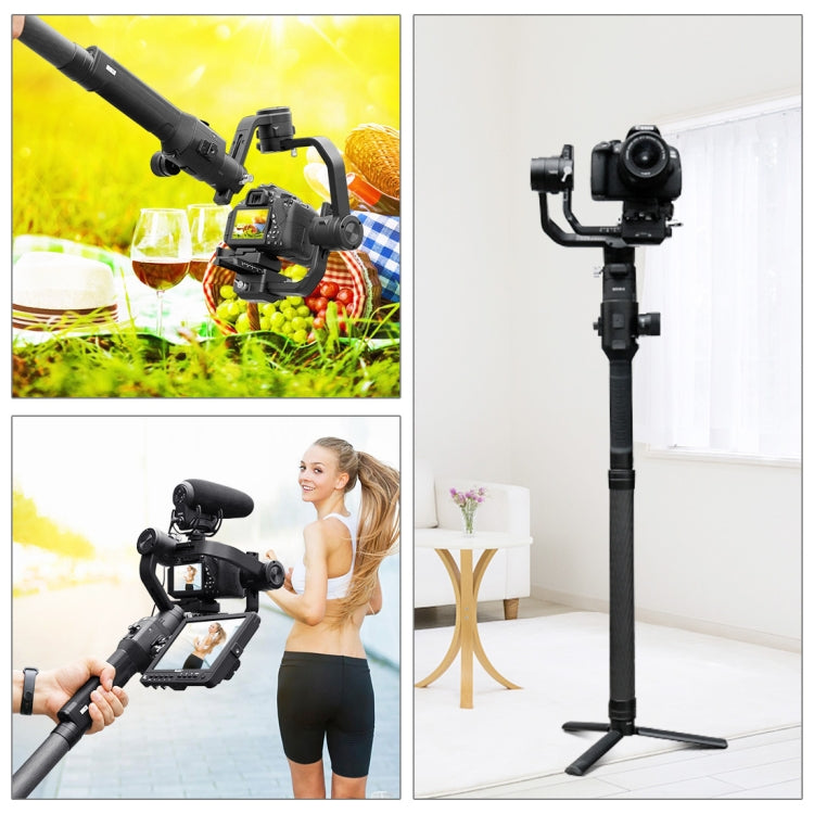 PULUZ Carbon Fiber Extension Monopod Pole Rod Extendable Stick for DJI / MOZA / Feiyu V2 / Zhiyun G5 / SPG Gimbal, Length: 35cm