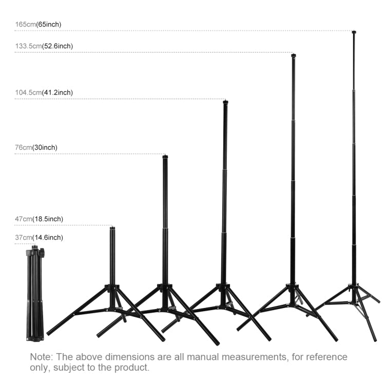 PULUZ 1.65m Height Tripod Mount Holder for Vlogging Video Light  Live Broadcast Kits