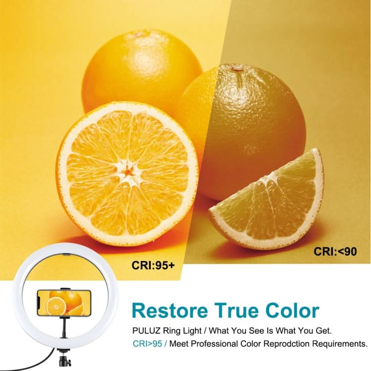 PULUZ 11.8 inch 30cm USB 3 Modes Dimmable Dual Color Temperature LED Curved Diffuse Light Ring Vlogging Selfie Photography Video Lights with Phone Clamp My Store