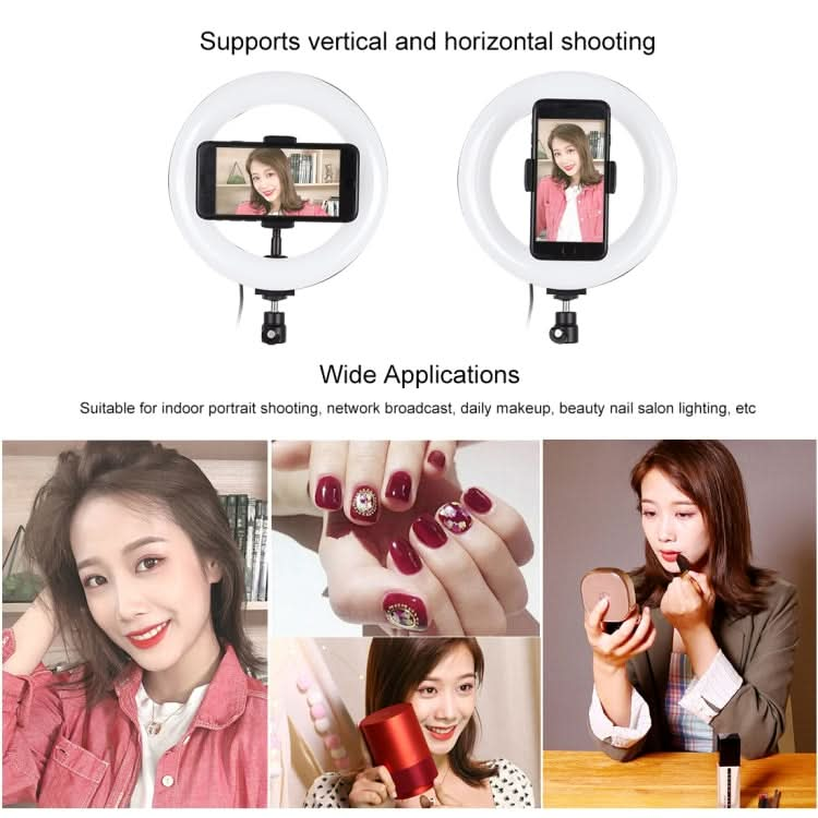 PULUZ 7.9 inch 20cm USB 3 Modes Dimmable Dual Color Temperature LED Curved Light Ring Vlogging Selfie Photography Video Lights with Phone Clamp My Store