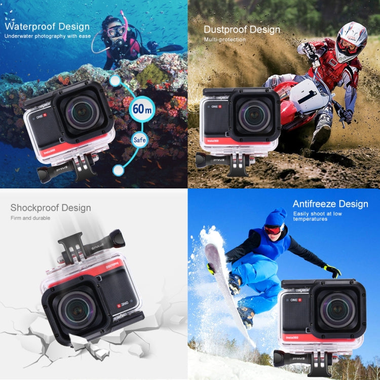 PULUZ 60m Underwater Depth Diving Case Waterproof Camera Housing for Insta360 ONE R 4K Wide-angle Edition My Store