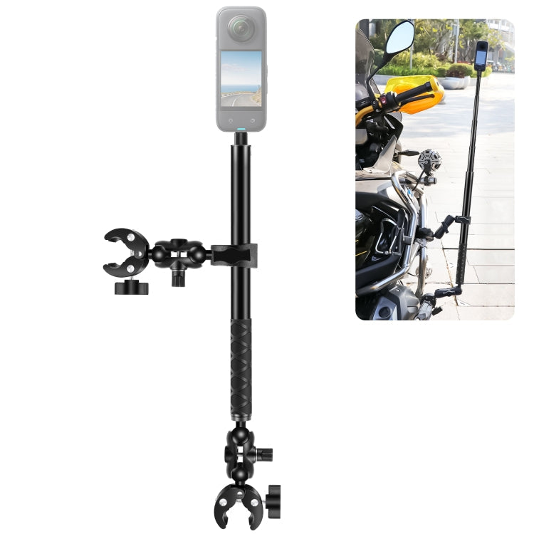 PULUZ Motorcycle Dual-heads Crab & Single Heads Clamps Handlebar Fixed Mount 150cm Selfie Stick My Store