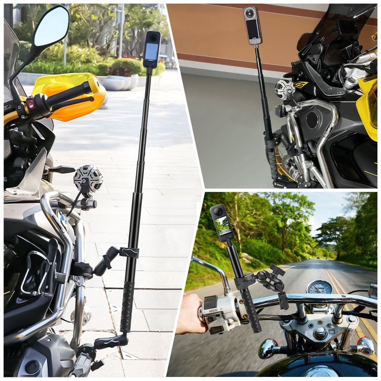 PULUZ Motorcycle Dual-heads Crab & Single Heads Clamps Handlebar Fixed Mount 150cm Selfie Stick My Store