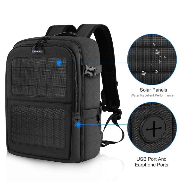 PULUZ Solar Power Outdoor Portable Camera Dual Shoulders Backpack Laptop Bag My Store