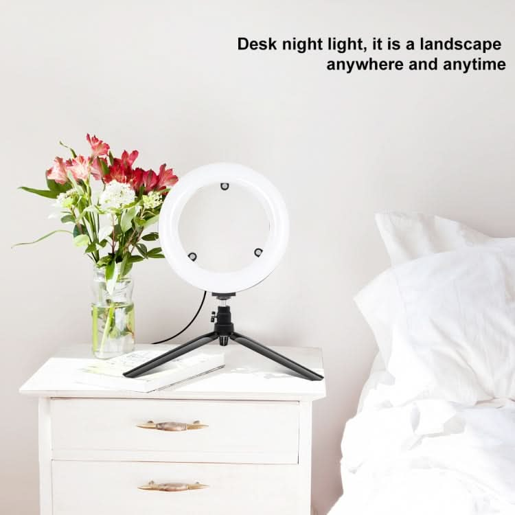 PULUZ 7.9 inch 20cm USB 3 Modes Dimmable Dual Color Temperature LED Curved Light Ring Vlogging Selfie Photography Video Lights with Mirror My Store